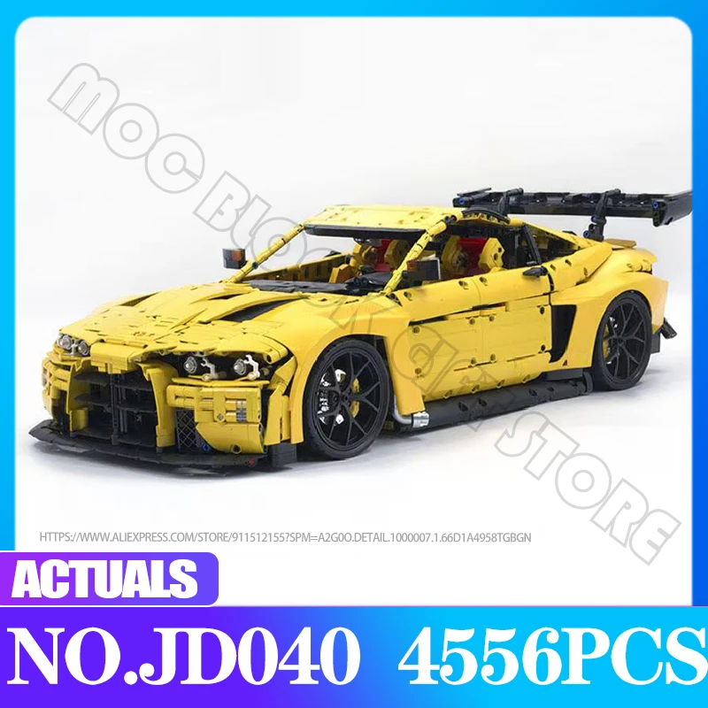 High-Tech Power Speed M4 Track Racing Car Model Yellow GT Hypercar JD040 Building Block Brick Children MOC Toys Boy Gifts