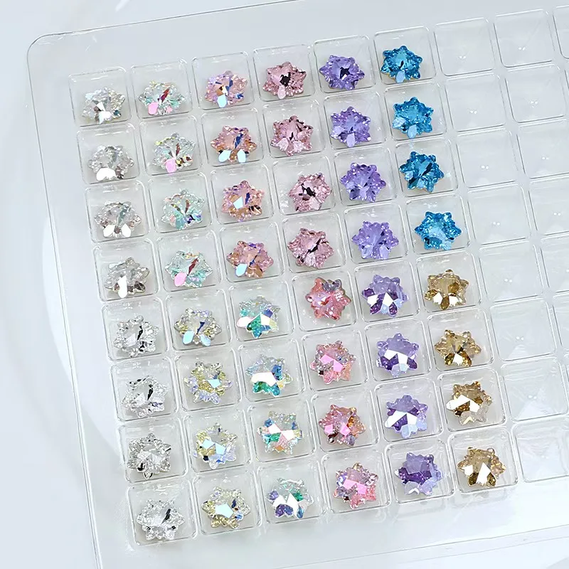 8mm Snowflake Pointed Back Beads 50pcs/Lot DIY Jewelry Making Findings for Necklaces Bracelets Earrings Craft Accessories
