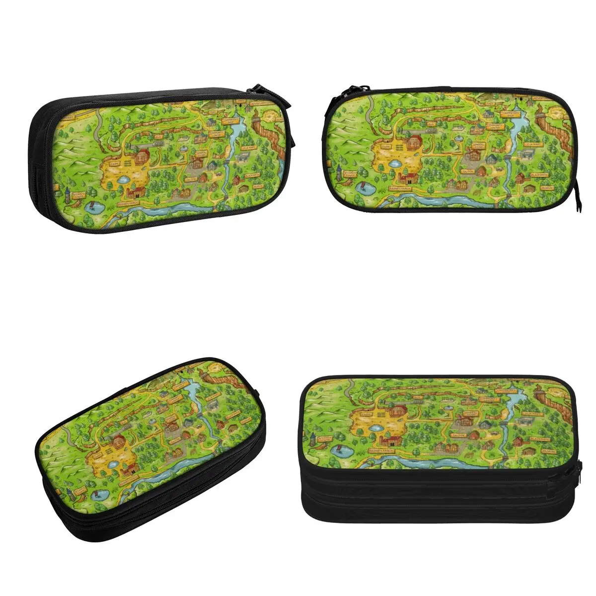 Imagem -02 - Stardew Valley Map Pencil Cases Grande Armazenamento Pen Bags Pen Box Pencil Pouch para Meninos e Meninas Estudantes Papelaria Escola e Escritório