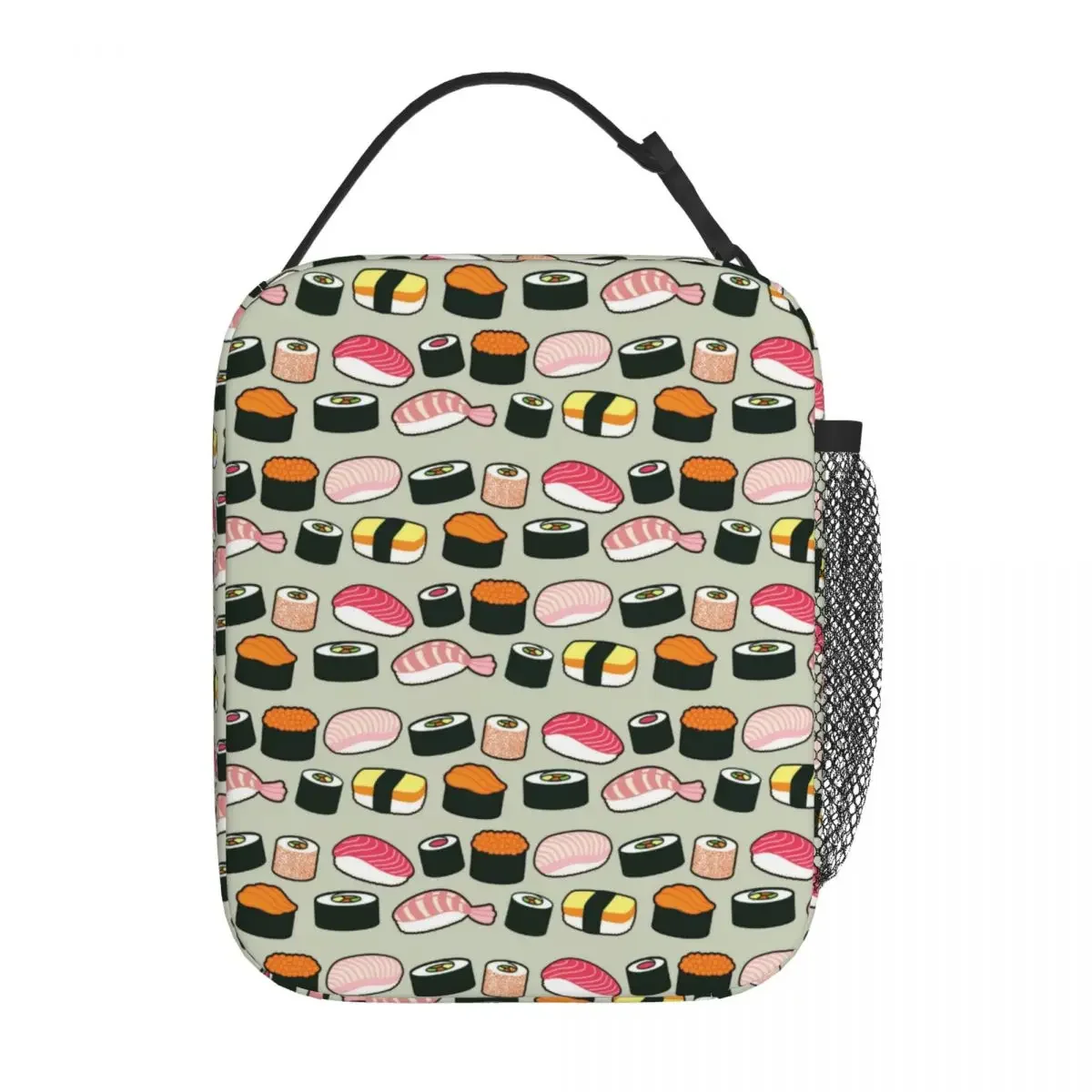 Insulated Lunch Bag Oishii Sushi Fun Pattern Merch Lunch Food Box Y2K Thermal Cooler Lunch Box For School