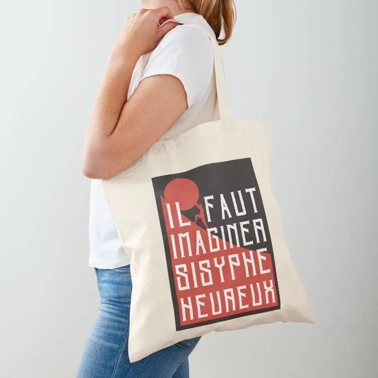 

Albert Camus: il faut imaginer sisyphe heureux ( le mythe de sisyphe ) Tote Bag tote bag custom eco pack