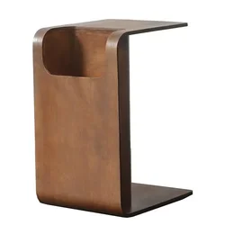 Sofá De Madeira Maciça Mesa Lateral Com Magazine Rack, Mesa De Café Em Forma De C, Minimalista Ins Designer, Nórdico Moderno, Pequenos Espaços