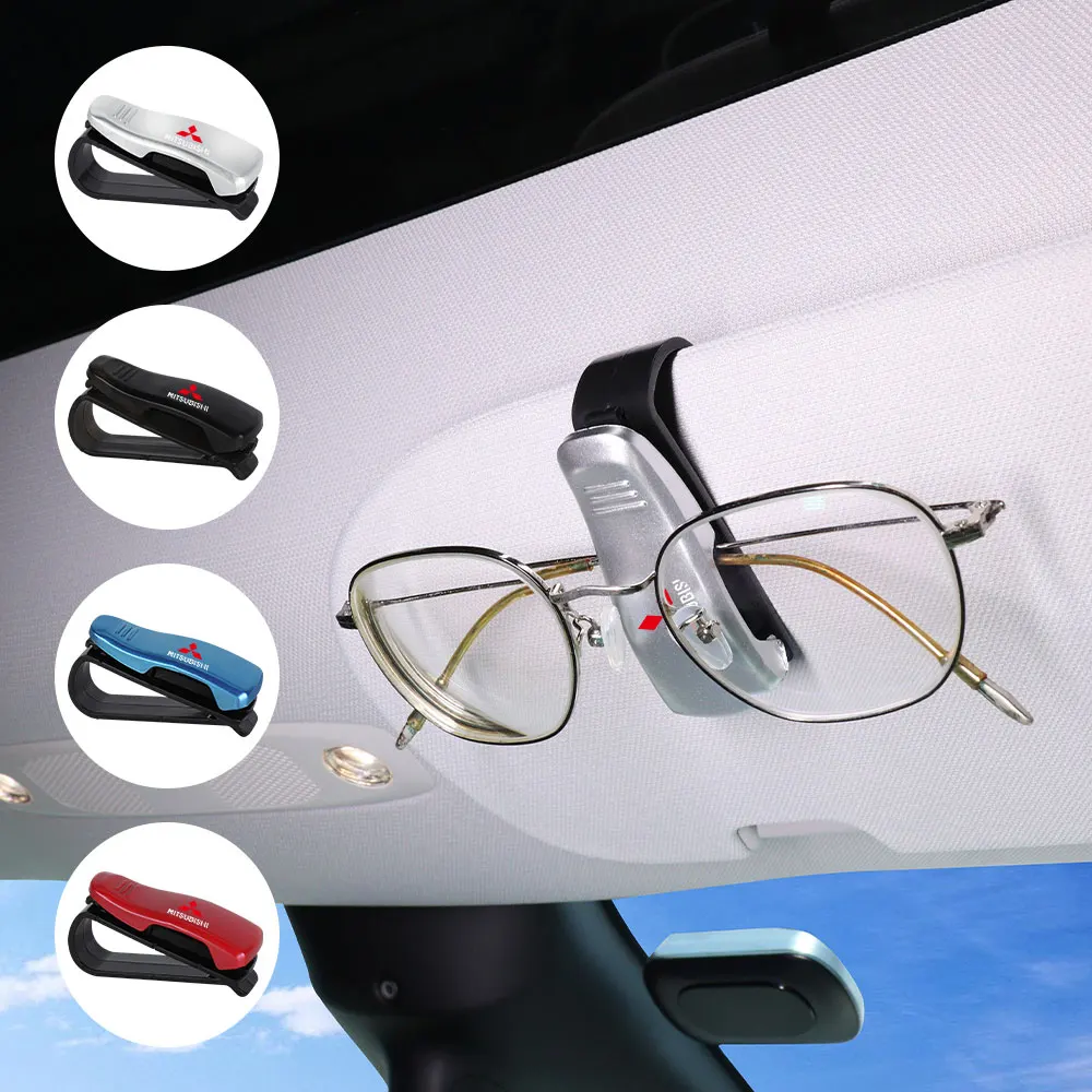 

Car Sun Visor Glasses Holder Auto Sunglasses/Business /Student Card Clip Accessories For Mitsubishi Ralliart Lancer Eclipse PHEV