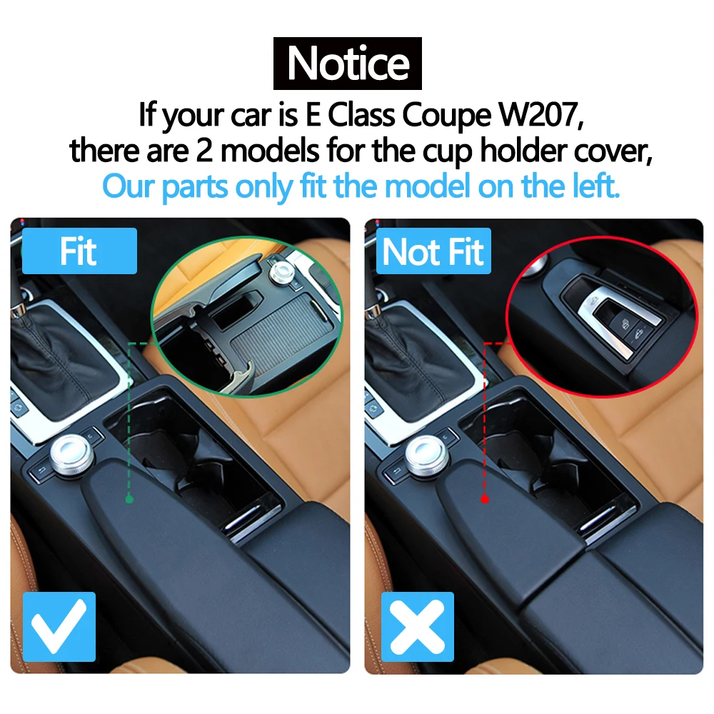 Central Console Drink Cup Holder Cover Shutter Outer Frame Cover For Mercedes Benz W204 C C180 C200 C220 E W207 W212 E260 E300