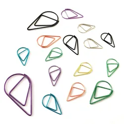 20pcs 25x15mm Water Drop Metal Paper Clips Photo Office Memo Paper Peg Stationery Bookmark Color Envelope Mail Message Folder