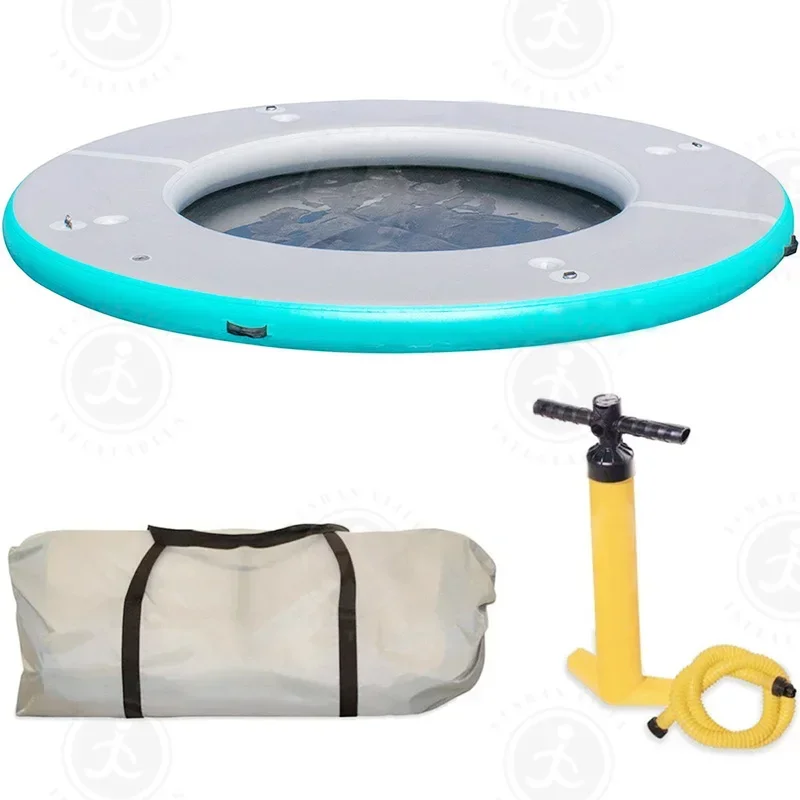 High Quality Inflatable water hammock sunchill sea green sun pad with net
