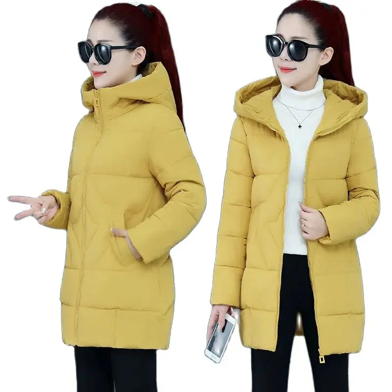 

Women Mid-length Hooded Parka Jacket 2022 New Loose Cotton-padded Jacket Female Korean Winter Thick Padded Jacket Warm Coat A331