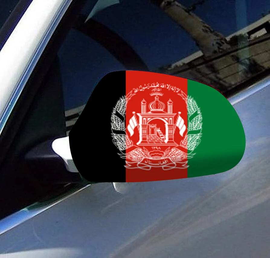 Directly Delivery 2 Pcs Free Size Four-way stretch fabric afghanistan Flags Car Mirror Cover