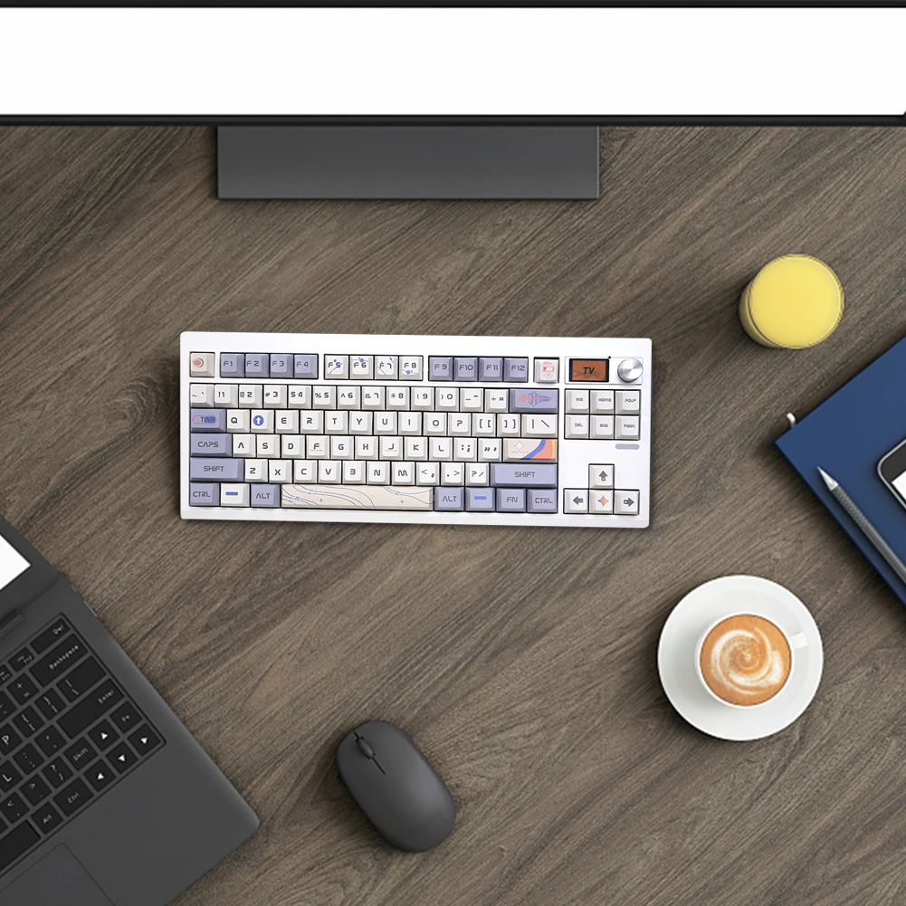 GMK87 Mechanical Keyboard Kit Gaming Keyboard 87Keys Silent Keyboard VIA-programmable With Knob&screen for ESports Gaming Office