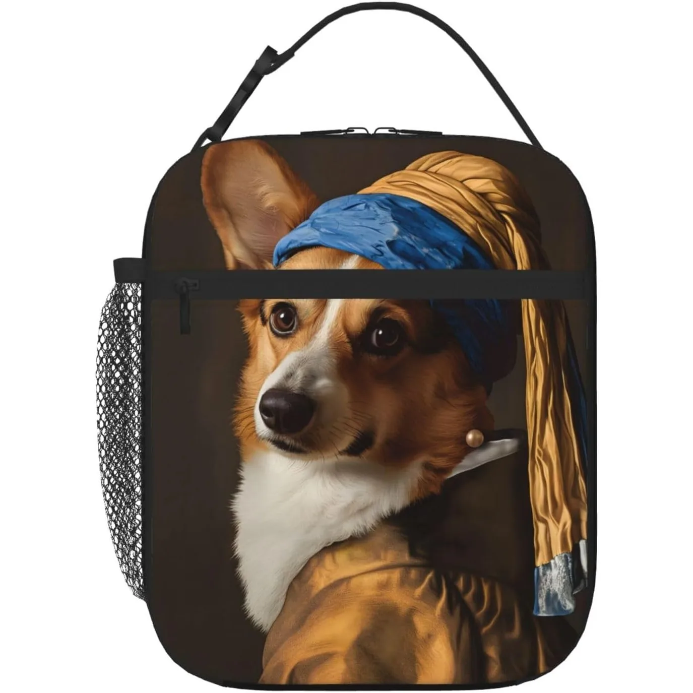 Corgi Insulated Lunch Box for Women Men Corgi Lunch Bag for Work,Picnic,Travel,Hiking,Beach or Fishing Polyester