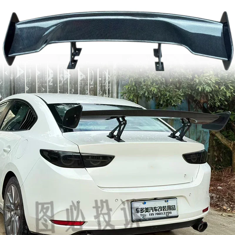 

For 2019 2020 2021 Mazda 3 Axela car decoration 100% carbon fiber/ABS black rear trunk rear wing spoiler GT style body kit