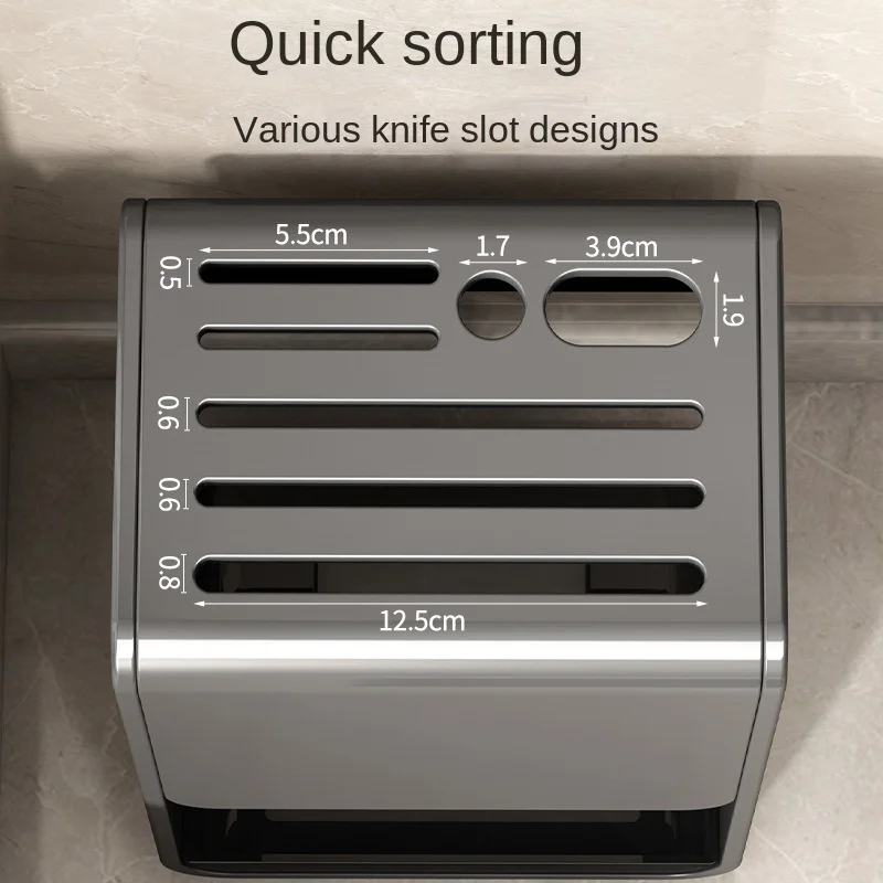 Soporte multifunción para cuchillos, soporte de acero inoxidable para cubiertos, bloque insertado, tanque de almacenamiento, accesorios de cocina