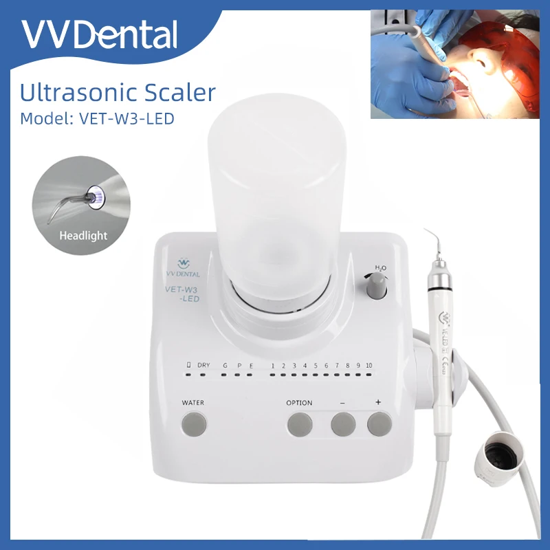 VVDental Ultrasone Scaler Machine Met LED Licht Voor Verwijderen Tandplak Calculus Reiniging Tanden Whitening Gereedschap Voor Tandheelkunde