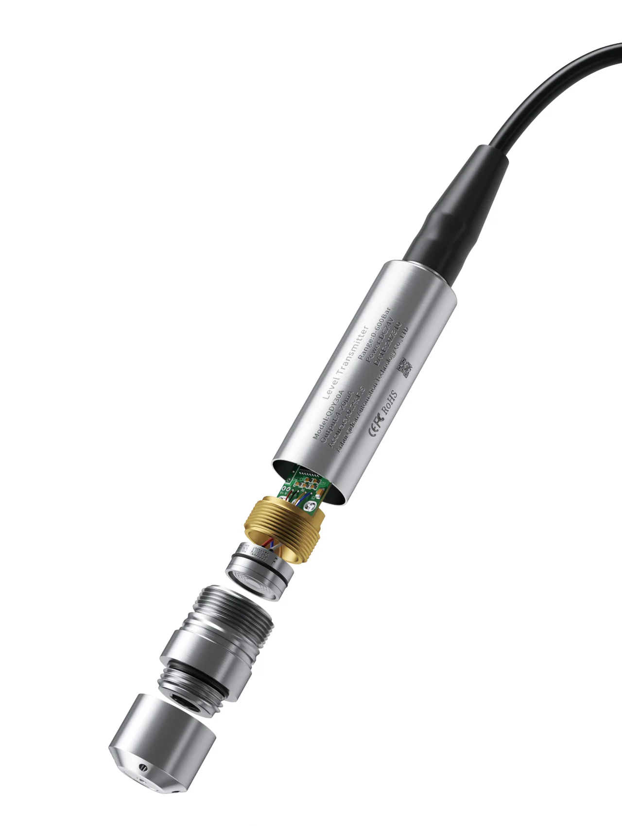 Sensor de nivel de líquido, transmisor de 4-20Ma, 0-10V, 0-5V, 0-3,3 V, transductor de nivel de líquido, DC24V, DC5V, 50M, 70M