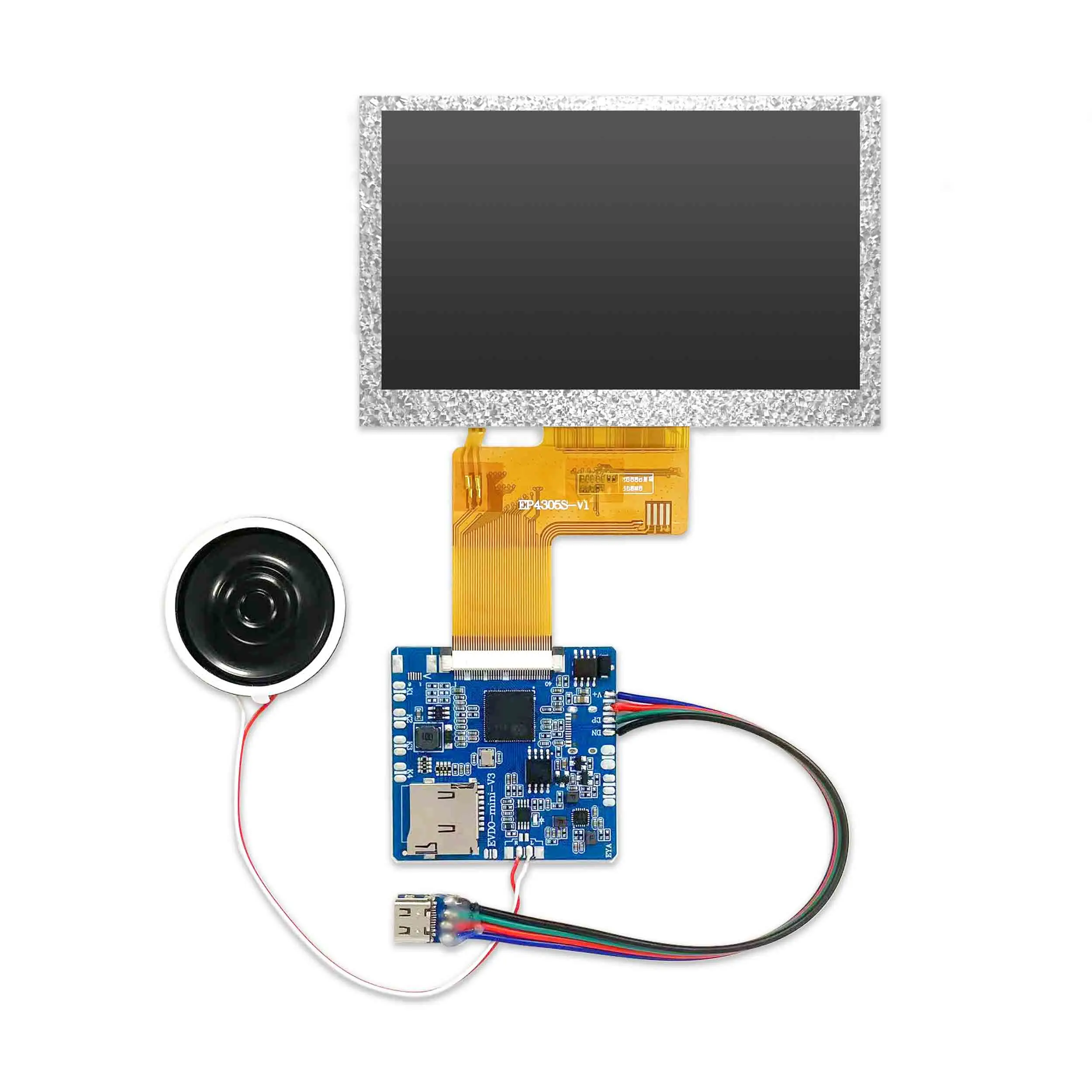 4.3-Inch Video Playback Board with Landscape Display, EVDO Video Playback Board with Function Buttons, IPS Full View Monitor