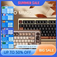 Akko MU02 75% Mountain Seclusion Wooden Mechanical Keyboard RGB Hot-swappable BT5.0/2.4G Wireless & Type-C Wired Gaming Keyboard