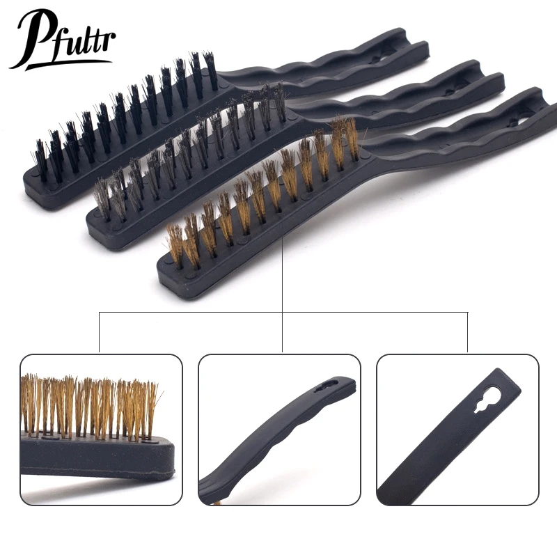 1Pc Wire Brushes Brass Nylon Stainless Steel Brushes Micro Rusts Remover Paint Remove Metal Scrubbing Polishing Tool