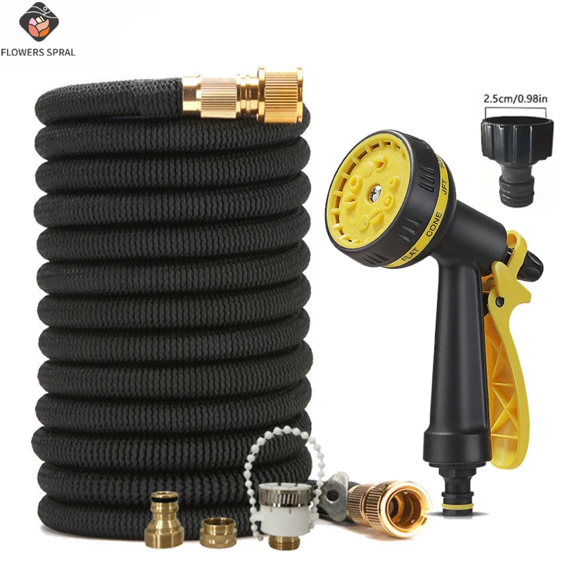 

Telescopic 25-125FT Portable Water Pipe, Equipped With 10 Function High-Pressure Water Gun For Car Washing And Irrigation ﻿