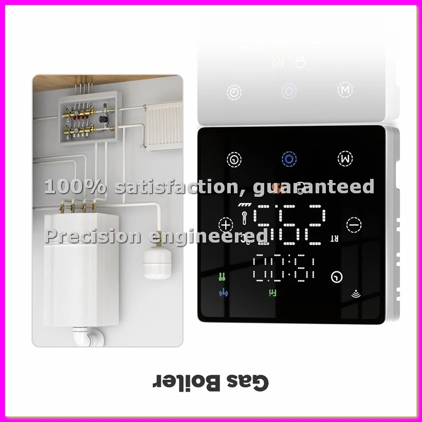 

Умный термостат Tuya Zigbee для водяного/электрического напольного отопления и газового котла с дистанционным управлением температурой через приложение и голосовым контроллером, черный-ELEC