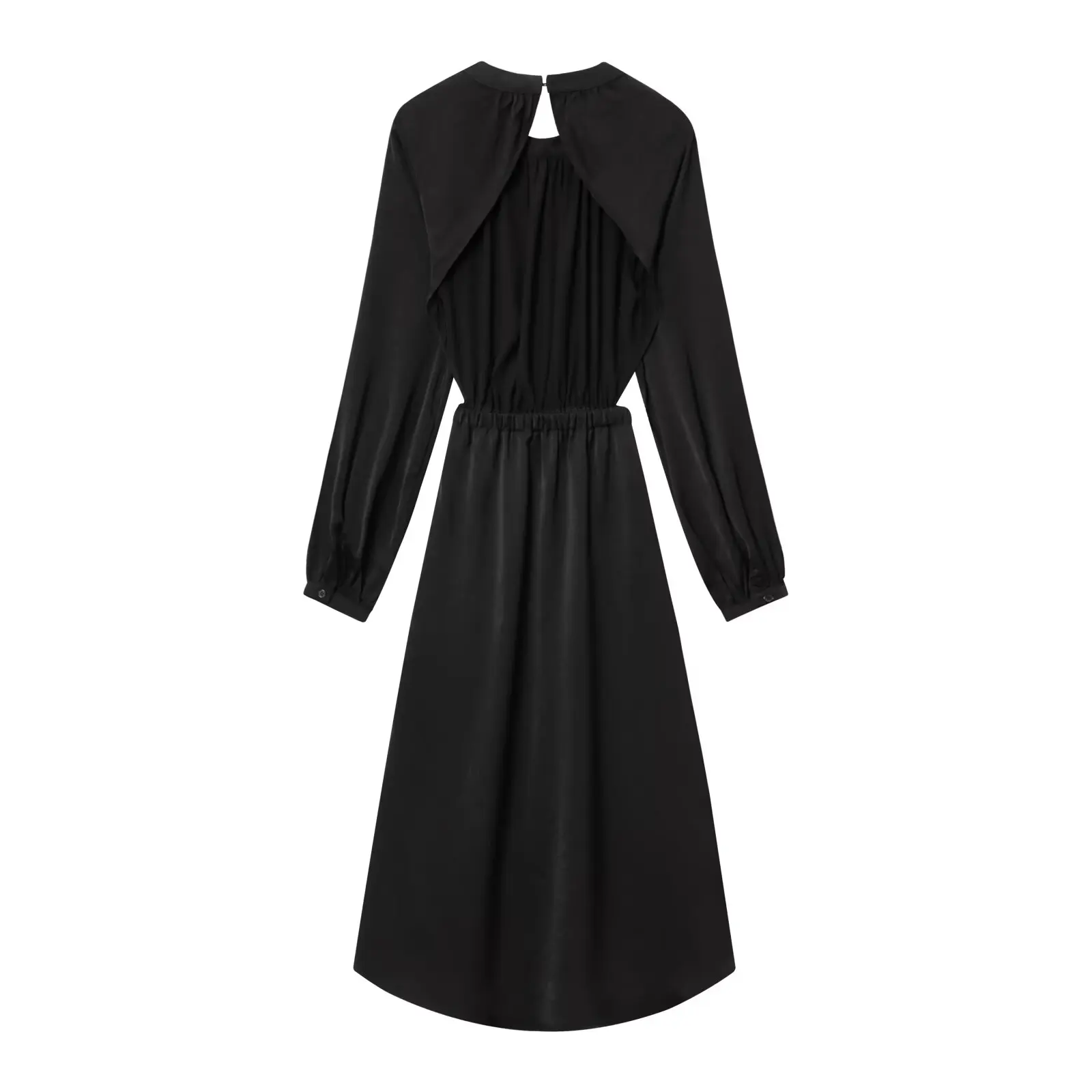 JNLEAOG automne nouveau Faion Bal Design Dr dames fibre de Polyester longue Sve décontracté Sle couleur Pure t-shirt Dr