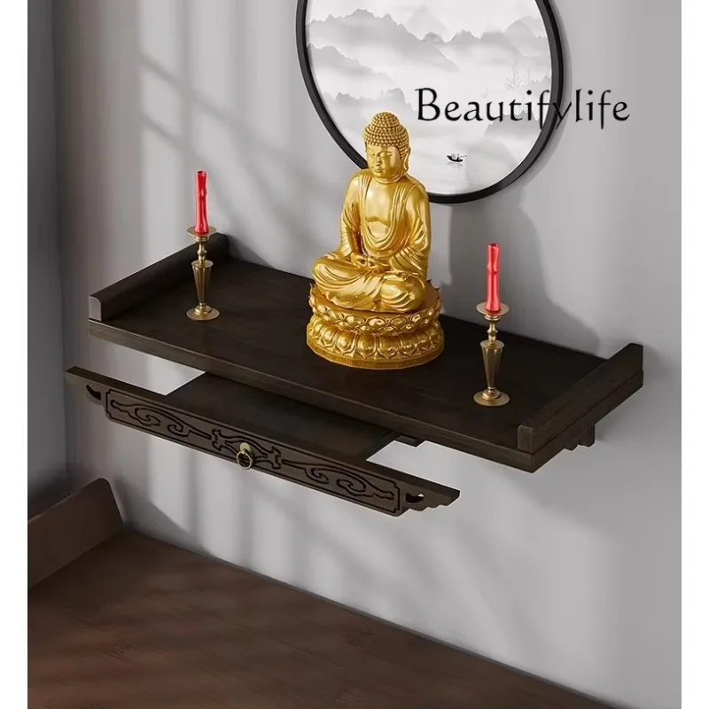 YZ Desktop Small Offering Table Buddha Shrine Guanyin God Of Wealth Offering Table Mini Wall-mounted Bodhisattva Seat
