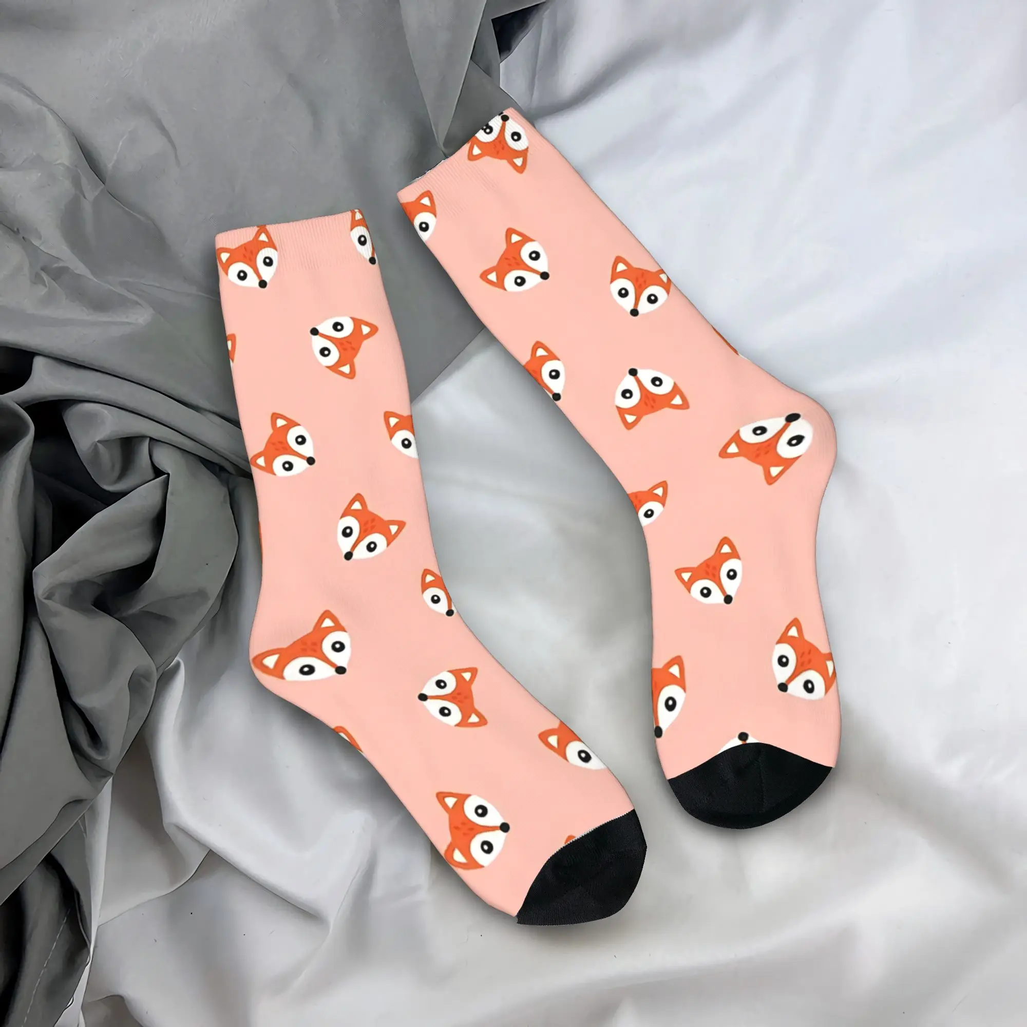 Little Red Foxes On Blush Pink   Stockings Men  Socks Soft Elegant Socks Autumn Cycling Non Slip Graphic Socks Gift Idea