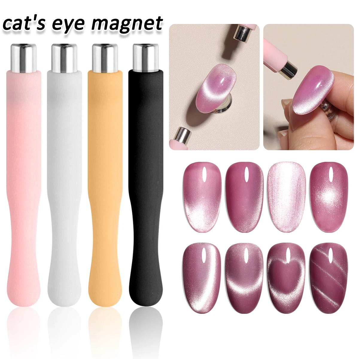 

Автоматический магнит для эффекта кошачьего глаза, инструмент для маникюра с эффектом кошачьего глаза и французскими стеклянными бусинами, многофункциональный магнитный инструмент для ногтей с широким и боковым свечением.