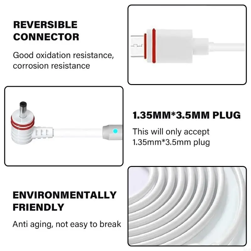 581E Security Camera Extended Charging Cable Power Extension Wire for Safety Cameras