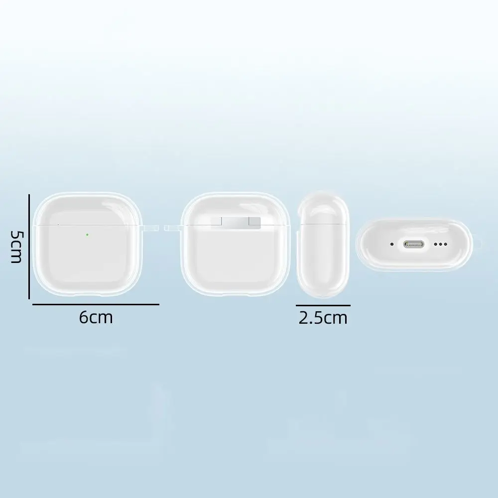 Coque de protection transparente en TPU souple avec crochet, coque transparente antichoc, coque anti-rayures pour AirPods 4