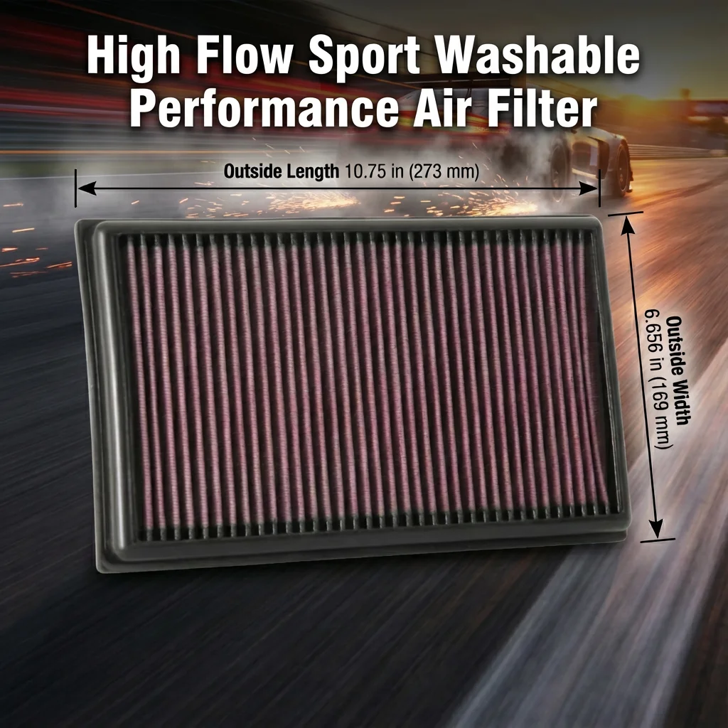 

Спортивный моющийся воздушный фильтр с высокой пропускной способностью для Audi A1 A3 Q2 Q3, Volkswagen Golf Polo T-Roc Tiguan, Skoda Octavia Kamiq 2017-2025 1.0 1.5