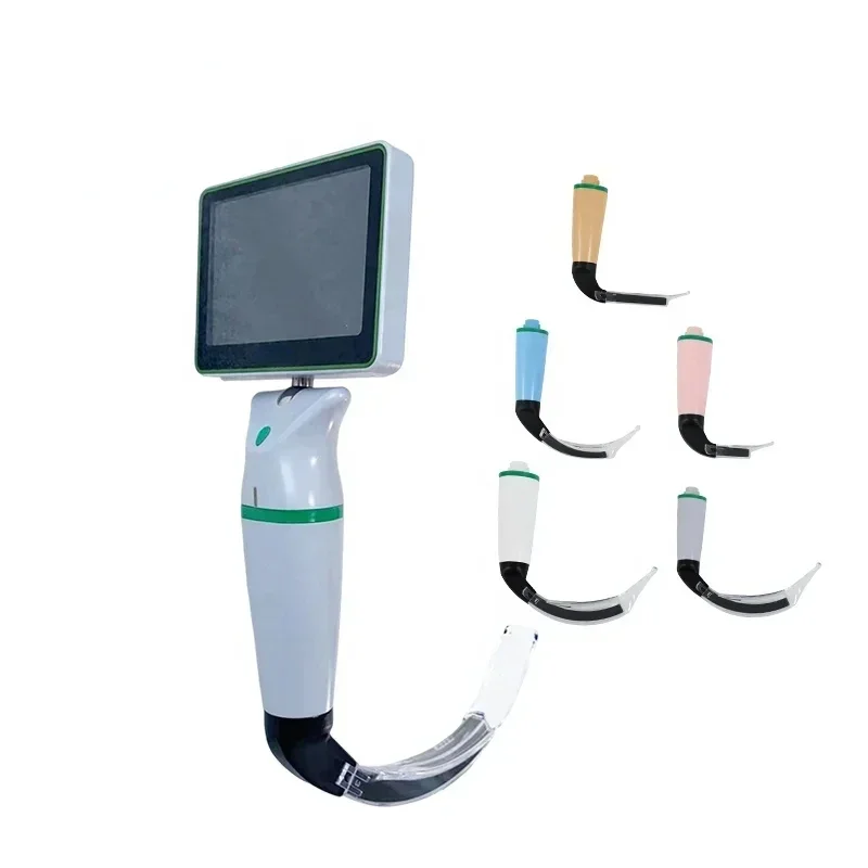 High Resolution Medical Instruments Portable Video Laryngoscope with 3'' inch monitor and reusable blades