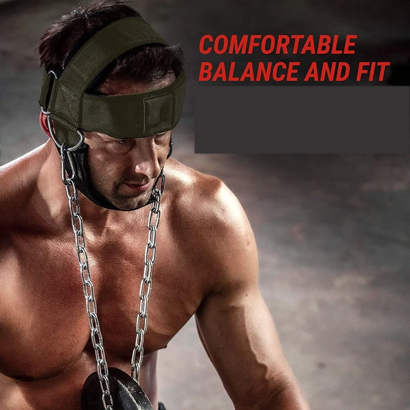 Weight Lifting Head Neck Straps,Nylon Cap With Chain,Increases Neck Core Strength,Neck Harness,Neck Trainer For Home