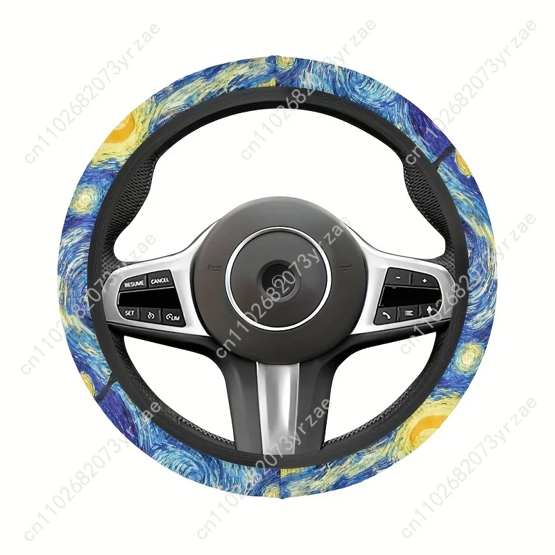 

Starry Night Car Steering Wheels Cover Universal Type Environmental Friendly Comfortablenon-slip Breathable Steering Wheel Wrap
