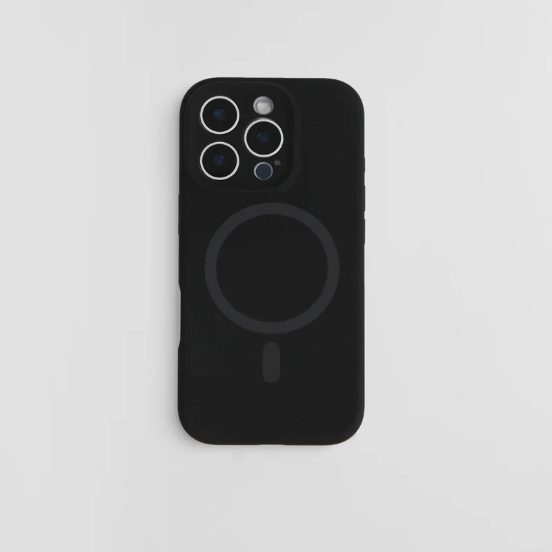 Magnetyczne, jednokolorowe etui z płynnego silikonu do telefonu iPhone 18, 17 Pro Max, 16, 15, 17 Pro, 14, 13, kompatybilne z MagSafe, umożliwiające bezprzewodowe ładowanie. — zdjęcie produktu 2