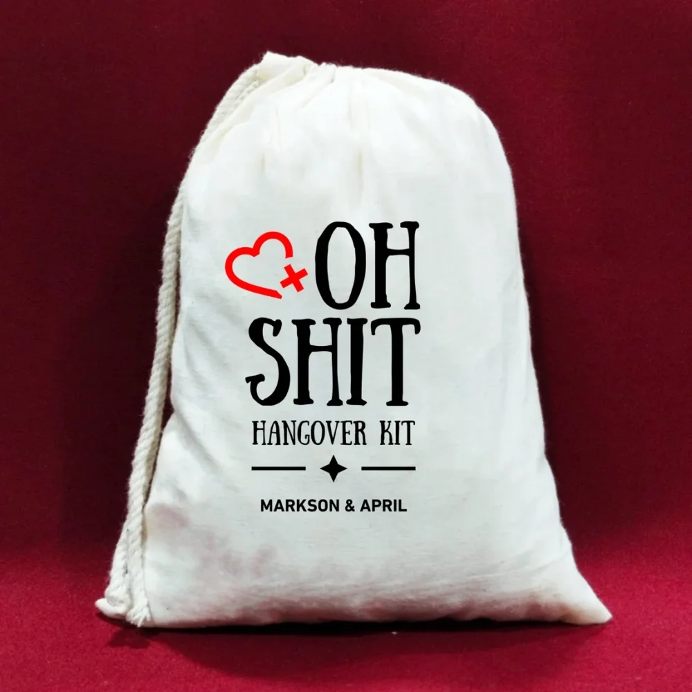 25pcs Custom Oh Shit Hangover Kit Favor Bag,Wedding Oh Shit Kit Bags,Hangover Kits,Bachelorette Party Bag,Single Drawstring Bag