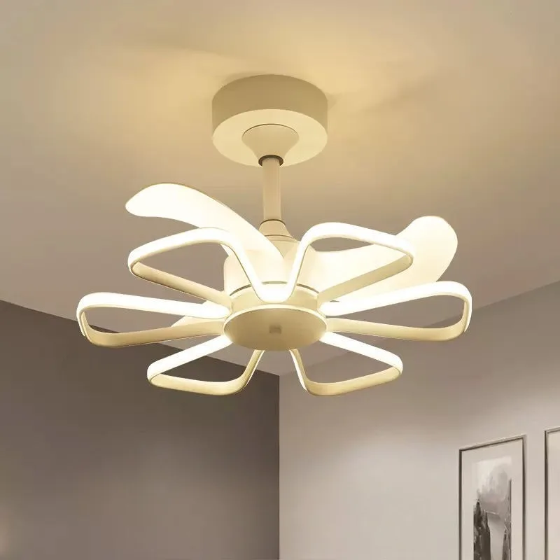 Modern Minimalist Restaurant Ceiling Fan Lights Household Silent Electric Fan Bedroom Invisible LED Ceiling Fan Lighting Fixture