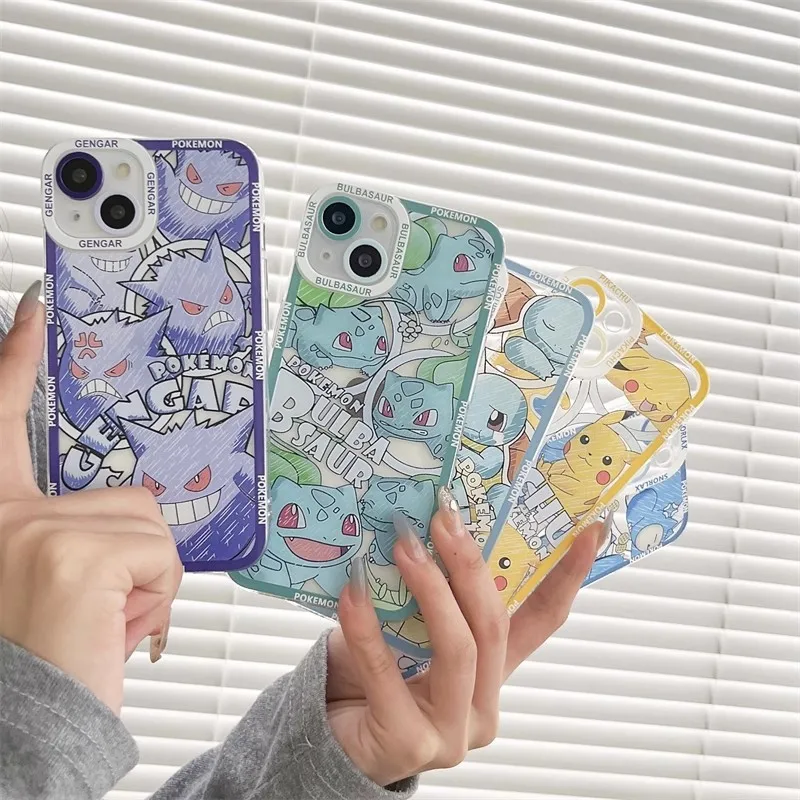 Urocze etui na telefon z motywem POKEMONA Pikachu do iPhone 18 12 13 14 15 16 17 Pro Max Plus mini 18Pro Air Snorlax Squirtle Gengar, miękka obudowa — zdjęcie produktu 2
