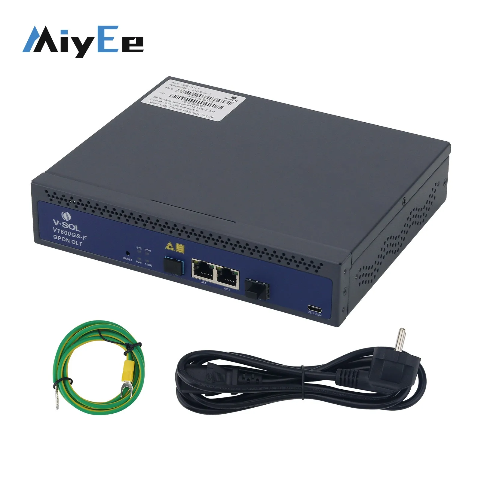 V1600GS-F (VSOL-V1600GS-F) 1-Port GPON OLT Boasts 1 GPON 2 RJ45 1 SFP/SFP+ and Cooling Fan