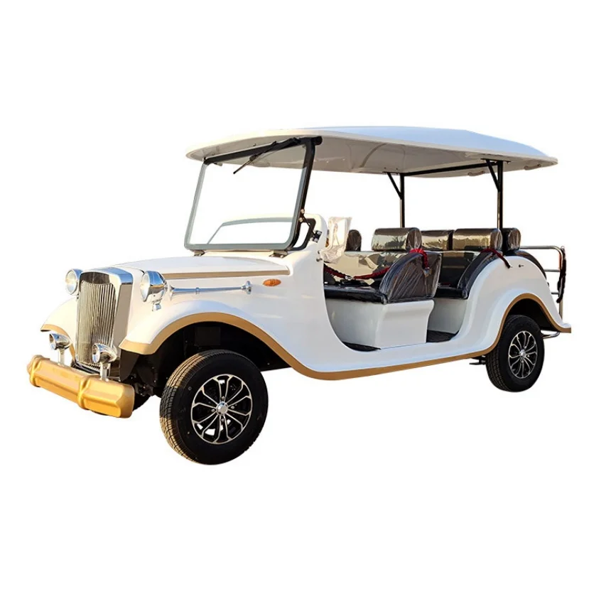 High Quality Electric Antique Vintage Classic Car 7KW High Power Sightseeing Golf Push Cart Recruiting Agents Classic Cart