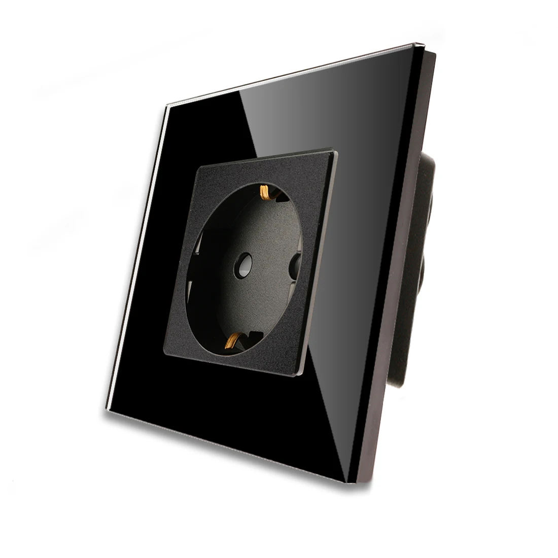 Soquete de parede bingoelect plug 16a soquete alemão soquetes elétricos painel de vidro de cristal 228*86mm de melhoria da casa