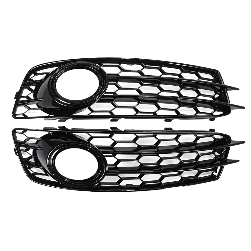 1 Pair Car Front Bumper Fog Light Mesh Grille Component For  A3 8P S-Line 2009-2012 Fog Lamp Honeycomb Grille Covers