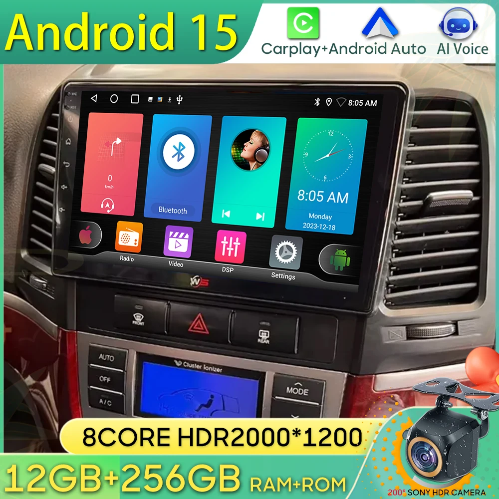Android 15 Car Radio For Hyundai Santa Fe 2 2006 - 2012 GPS Navigation Android Auto Carplay Wifi Video Stereo Screen 4G No 2din