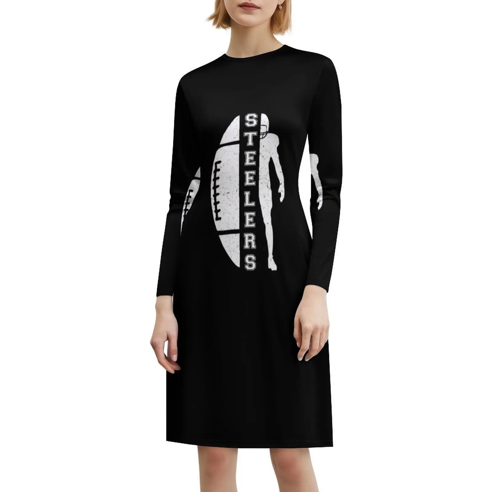فستان قصير من Steelers-American Football Preppy Style للنساء على شكل حرف A فضفاض مناسب كاجوال للاستخدام اليومي لكرة القدم والرياضات الأمريكية #6