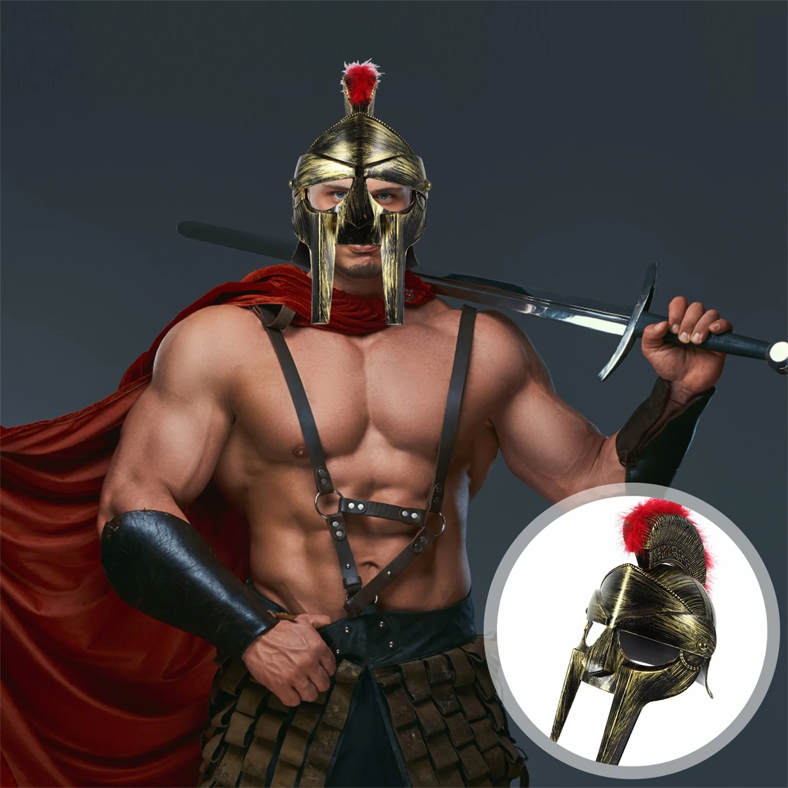 Roman Soldier Gladiator Cosplay Party Prop Halloween Party Cosplay Hat Roman Soldier