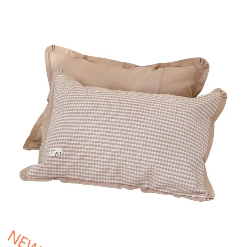 Washable Checkered Pillowcase Soft Cotton Pillow Cover For Sensitive Skin Care