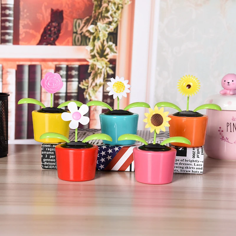 New   Swing Potted Plant Car Ornament Cartoon Auto Interior Decor Kids Toy Drop  Available