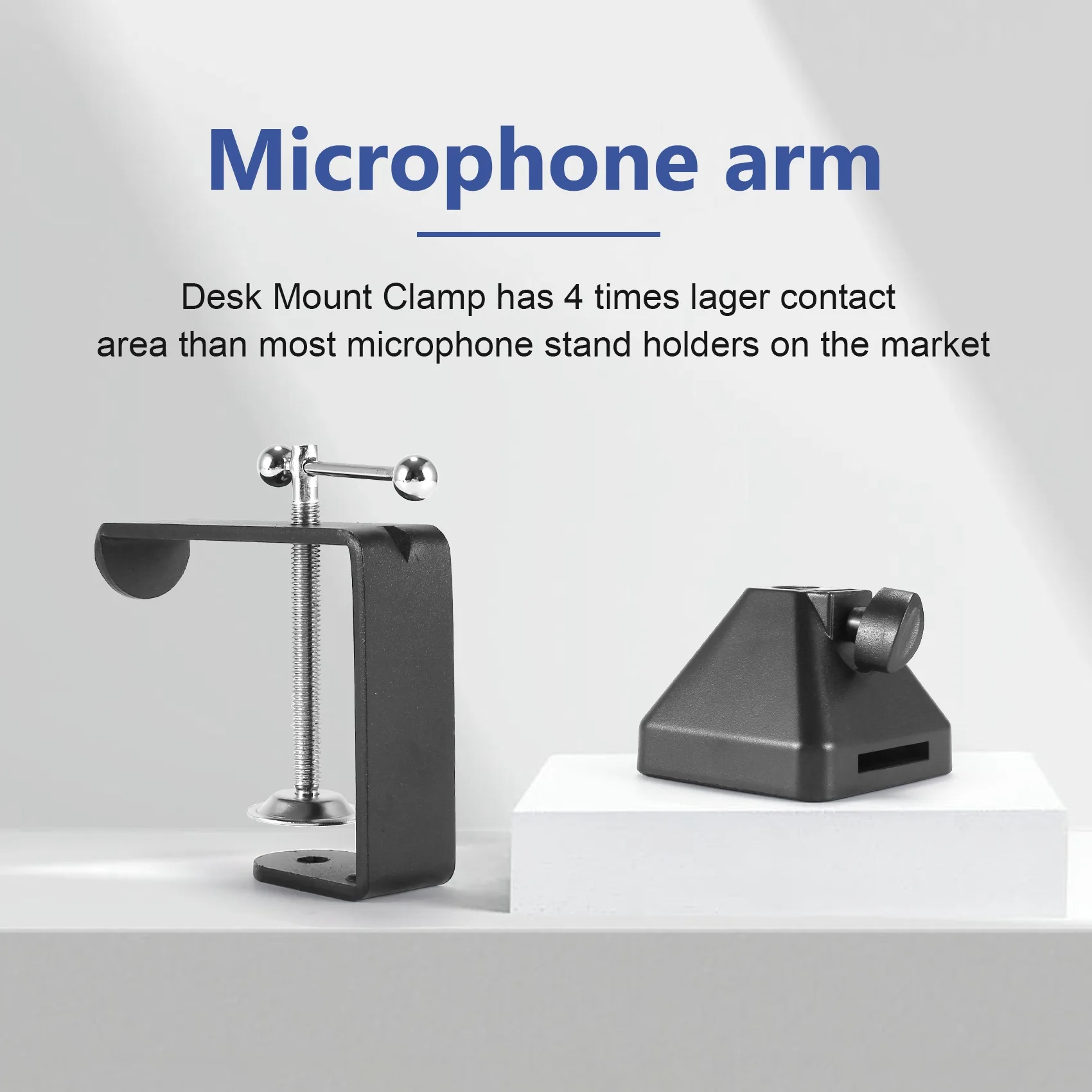 A84X-Heavy-Duty Table Mount Clamp, C Mounting Clamp Holder With Headset Hook Hanger For Microphone Suspension Boom Stand