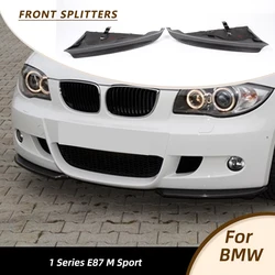 Carbon Fiber Car Front Bumper Lip Splitters Aprons Flaps For BMW 1 Series E87 M Tech M Sport Bumper 2007-2011 Racing Spoiler