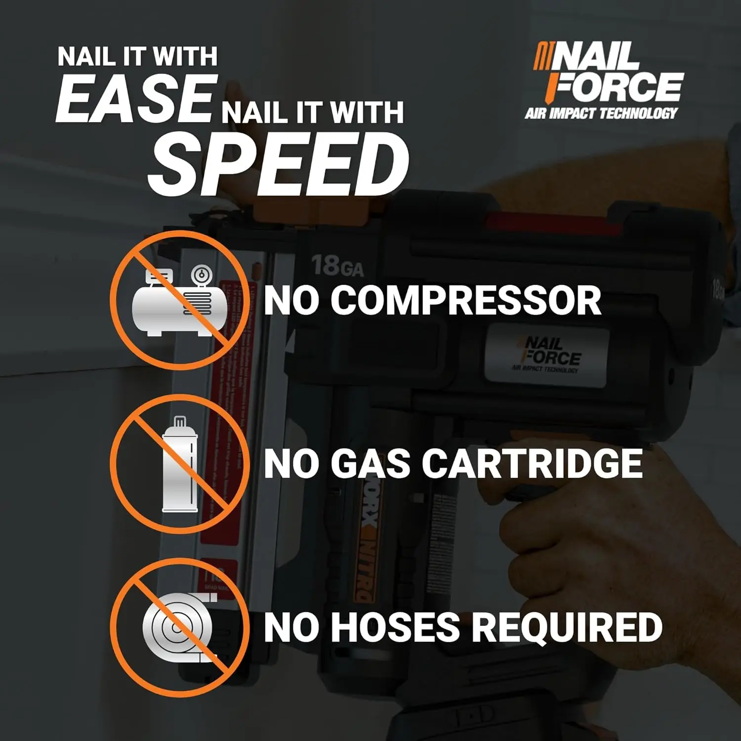 20V 18GA Cordless Brad Nailer, Cordless Nail Gun, Nail Gun Battery Powered, Up to 2 Inch, Tool-Free Jam Release, Trimming & Mold