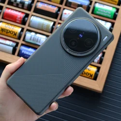 Geometric Cover For VIVO X100 Pro Case For Vivo X100S Pro 5G Matte Clear Stripe Slim PP Silicone Shell Simple Stylish Bumper